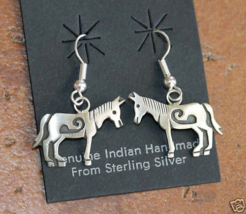 Navajo Sterling Silver Horse Earrings by Stanley Gene