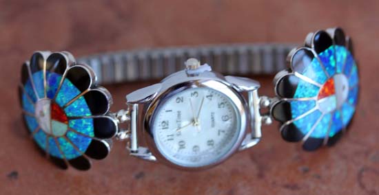 Zuni Silver Sunface Ladies Watch