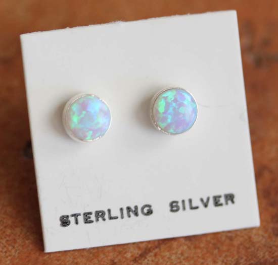 Zuni Created Opal Earrings