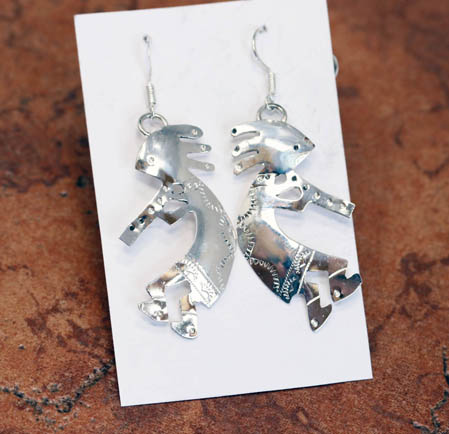 Navajo Silver Kokopelli Earrings