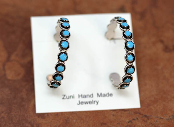 Zuni Silver Turquoise Earrings