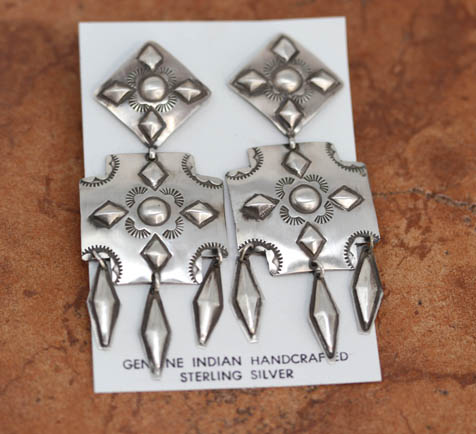 Navajo Sterling Silver Cross Earrings