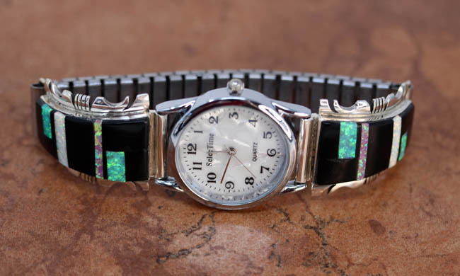 Navajo Silver Multi_Stone Men's Watch