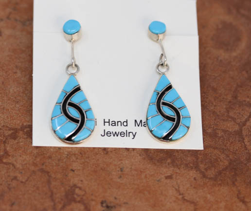 Zuni Silver Turquoise Earrings