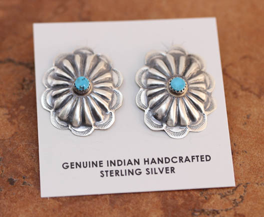 Navajo Silver Turquoise Earrings