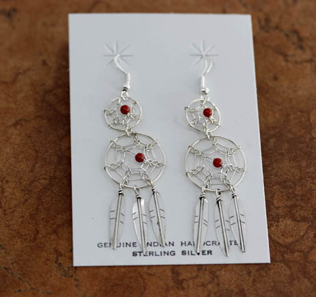 Navajo Silver Dream Catcher Earrings