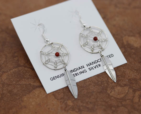 Navajo Silver Dream Catcher Earrings