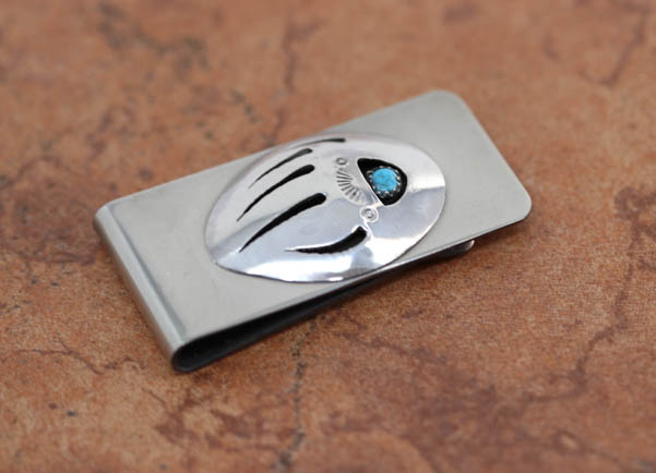 Navajo Turquoise Bear Claw Money Clip