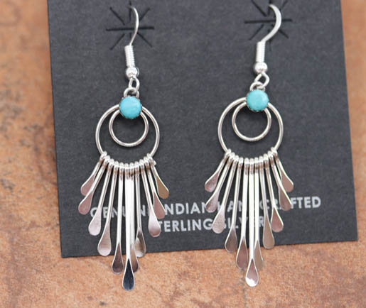 Navajo Silver Turquoise Earrings