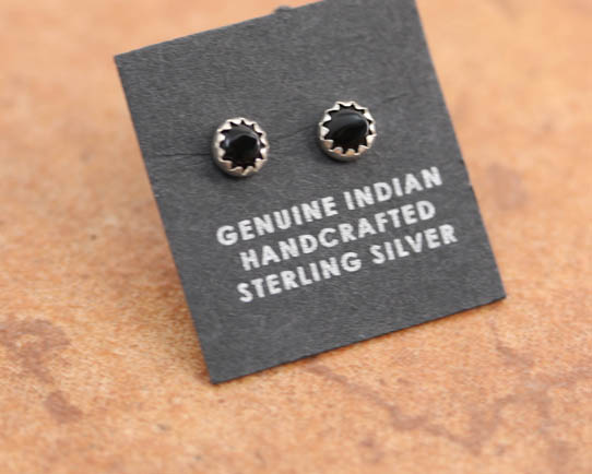 Navajo Sterling Silver Onyx Earrings