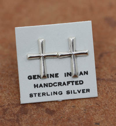 Navajo Sterling Silver Cross Earrings