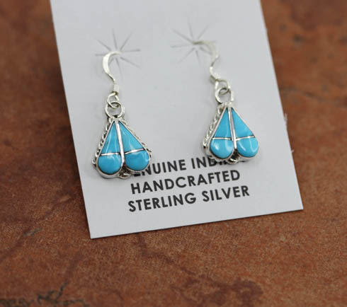 Zuni Silver Turquoise Earrings