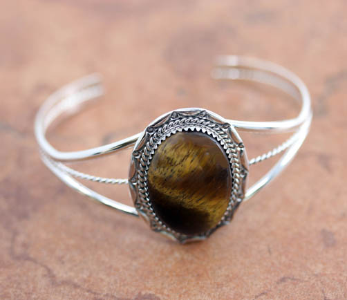 Navajo Silver Tiger Eye Bracelet