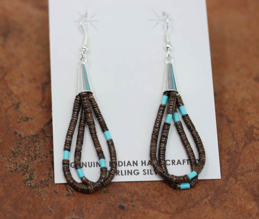 Navajo Sterling Silver Heishi Earrings