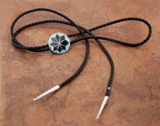 Zuni Silver Multi_Stone Bolo Tie