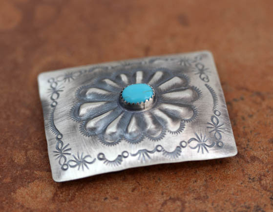 Navajo Silver Turquoise Ladies Belt Buckle