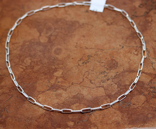 Navajo Sterling Silver Paper Clip Chain Necklace