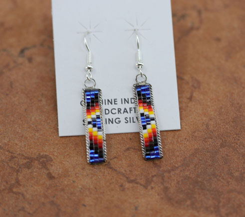 Navajo Silver Beaded Earrings