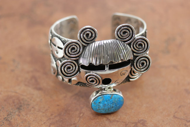 Navajo Silver Turquoise Bracelet by Alex Sanchez