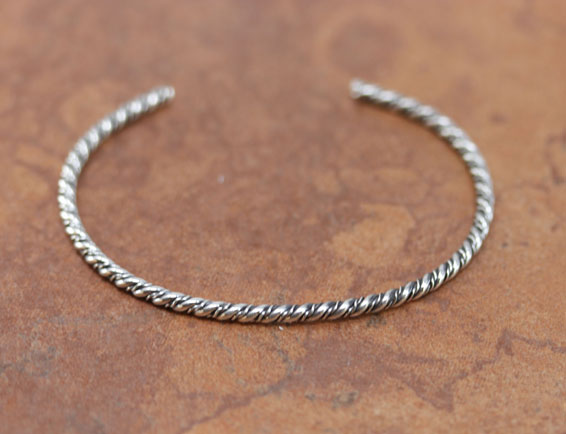 Navajo Twist Wire Silver Cuff Bracelet