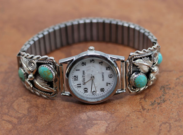 Navajo Silver Turquoise Men's Watch