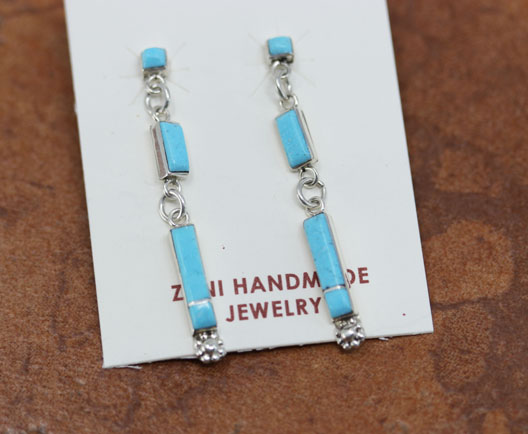 Zuni Silver Turquoise Earrings