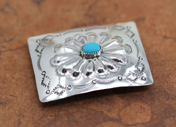 Navajo Silver Turquoise Ladies Belt Buckle