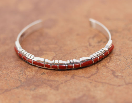 Zuni Silver Coral Bracelet