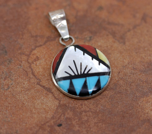 Zuni Silver Multi_Stone Pendant