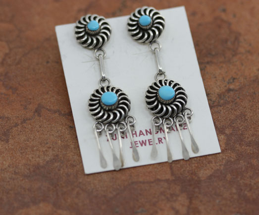 Zuni Silver Turquoise Earrings