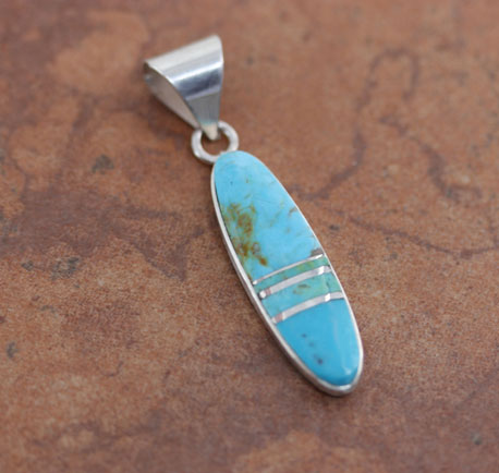 Navajo Silver Turquoise Pendant