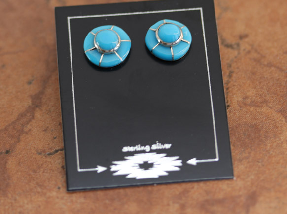 Zuni Silver Turquoise Earrings