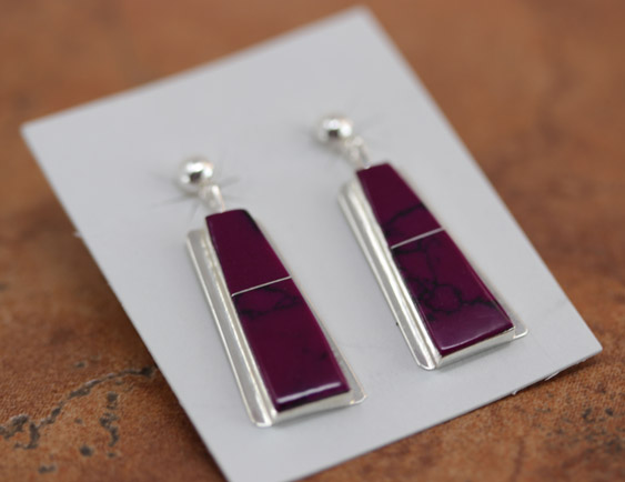 Navajo Silver Sugilite Earrings