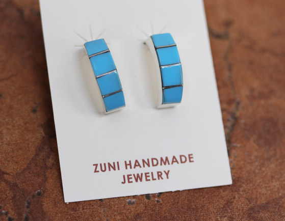 Zuni Silver Turquoise Earrings