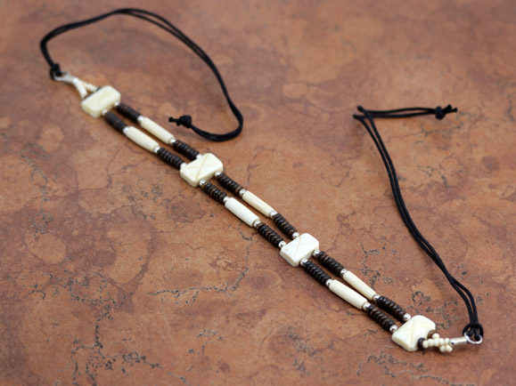 Beaded Choker Bone Necklace