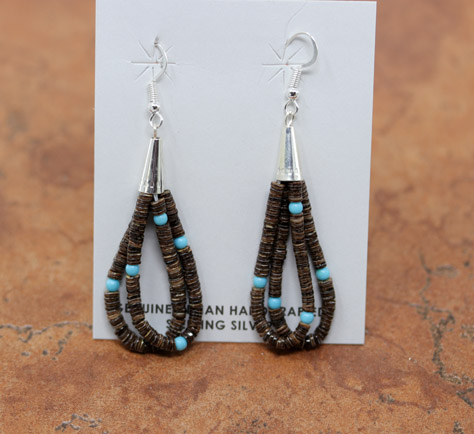 Navajo Sterling Silver Heishi Earrings