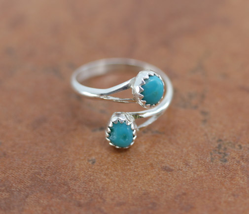 Navajo Silver Turquoise Ring Size 6_8