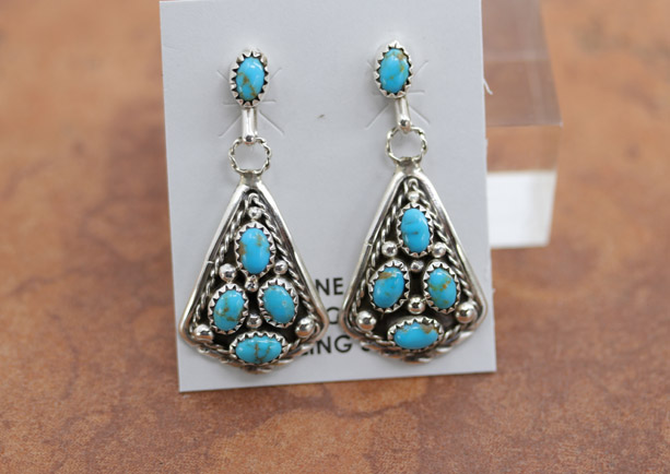 Navajo Silver Turquoise Earrings