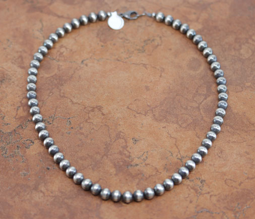 Navajo Pearl Silver Beaded Necklace