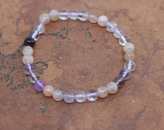 Beaded Rainbow Flourite Stretch Bubble Bracelet