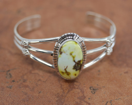 Navajo Silver Palomino Turquoise Bracelet