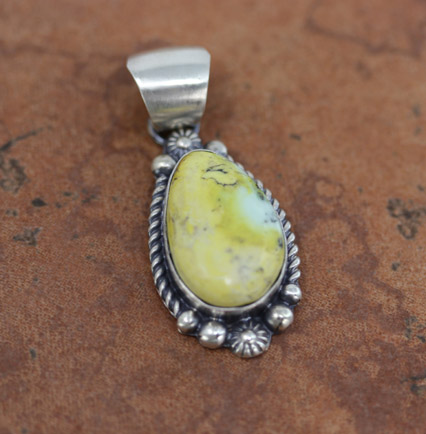 Navajo Silver Palomino Turquoise Pendant