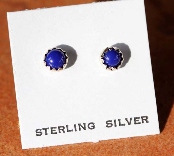 Navajo Sterling Silver Lapis Earrings